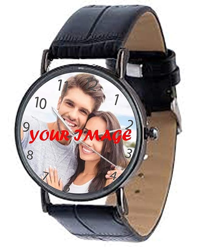 Analogue Multicolour Dial Black Strap Personalized Men's Watch