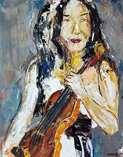 "Waiting" Fine Art Print, Woman Lost in Deep Thought, Violinist, Musician, Original Art