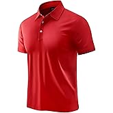 MIER Polo Shirts for Men Short Sleeve Dry Fit Performance Golf Tennis Active Collared Shirts, UPF 50+ Sun Protection