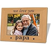 XQLSR Papa Gift, Papa Photo Fame Gift for Grandpa, Papa Birthday Christmas Thanksgiving Gift, Photo Gifts Wooden Picture Frame, We Love You Papa Photo Frame Decor, To Assemble 4 * 6 Inches Photo