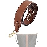 XYJG Vachetta Leather Strap for Celin Bucket Bag, Multi Length Handmade Cowhide Crossbody Purse Strap for Handbag 【1.5inch Wide 35.4inch Long, Caramel (Caramel Thread)】
