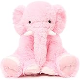 MorisMos Large Elephant Stuffed Animal, 19.6inch Soft Stuffed Elephant Plush Companion Gifts for Girls Boys, Pink