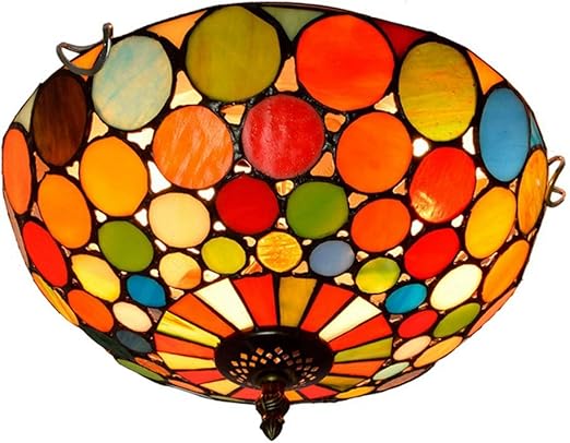 Jodie Bernol Luz de Techo de Tiffany, de 12 Pulgadas Coloridos Puntos