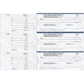Manual Business Checks, Blue Marble, 3 to a Page with Stub, 250 Count