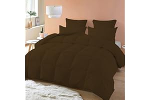 SILENTNIGHT Comforter - 100% Egyptian Cotton 800 Thread Counts 400 GSM Fiber Fill 1 Piece Comforter Size, Queen/Full (90" x 90") Chocolate Solid