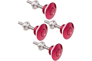 Nihfien 4Pcs 1.25in Universal Aluminum Vehicle Hood Pins,Quick Release Lock Latch Bumper for Car, Bumper Quick Release Latch License Plate Clip Hood Pins Lock for Bumper Hood or DIY - Red