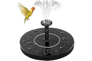 Honche Solar Water Fountain for Bird Bath, Upgrade 1.5W Solar Powered Bird Bath Pump with 6 Nozzles, Solar Powered Water Fountain Pump for Bird Bath, Garden, Pond, Pool, Outdoor, Black