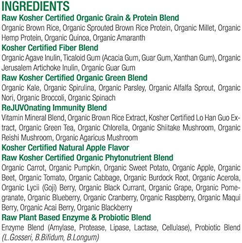 JUVO Organic Raw Meal, Green Apple, 21.2 Ounce