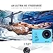 Sports Camera Sport Video 4K WIFI Action Cam 16 MP Underwater Camcorder HD 1080P and 2 Batteries 170° Wide-Angle Blue