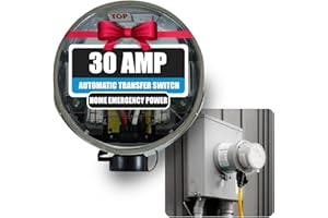 HUTCH MOUNTAIN GenerLink Automatic Transfer Switch for Home Generator w/Surge Protection - Meter Mounted Transfer Switch for Portable Generators - Outdoor & Home - Fast and Easy Installation - 30AMP