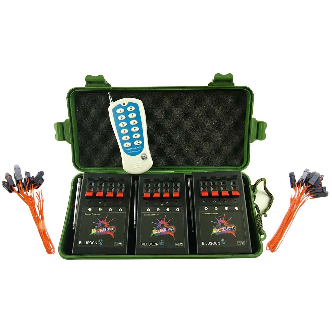 BILUSOCN 12 Cue Wireless Firework Firing Ignition System w/ Remote & 24