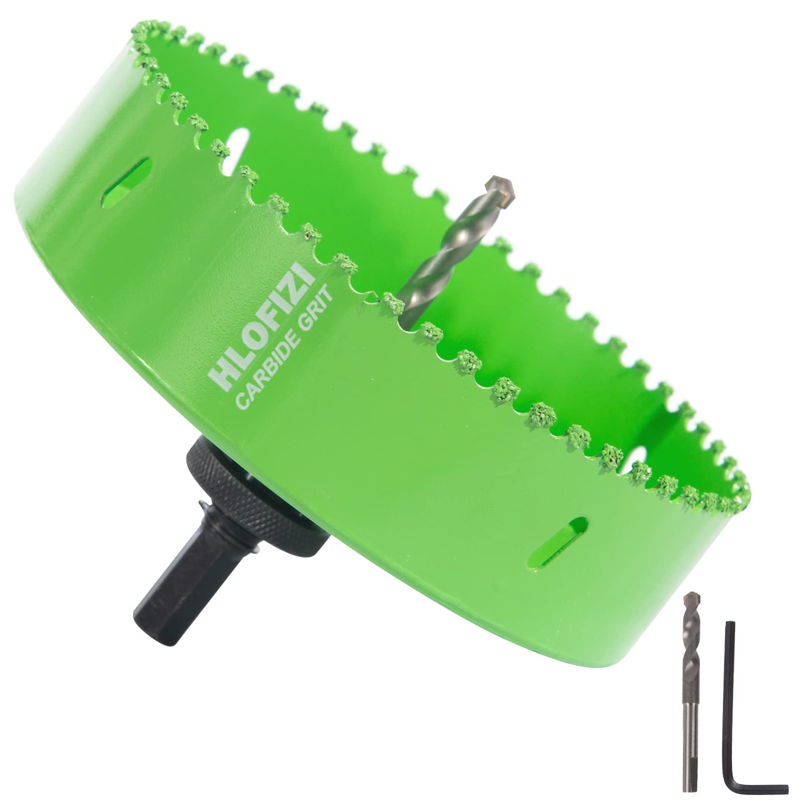 Photo 1 of HLOFIZI 6-1/8 Inch Carbide Grit Hole Saw for 6 Inch Recessed Lights, Cutting Through Stucco, Ceiling Old Plaster, Drywall, Cement Board with 1-1/2" Depth, Up to 3X Longer Life