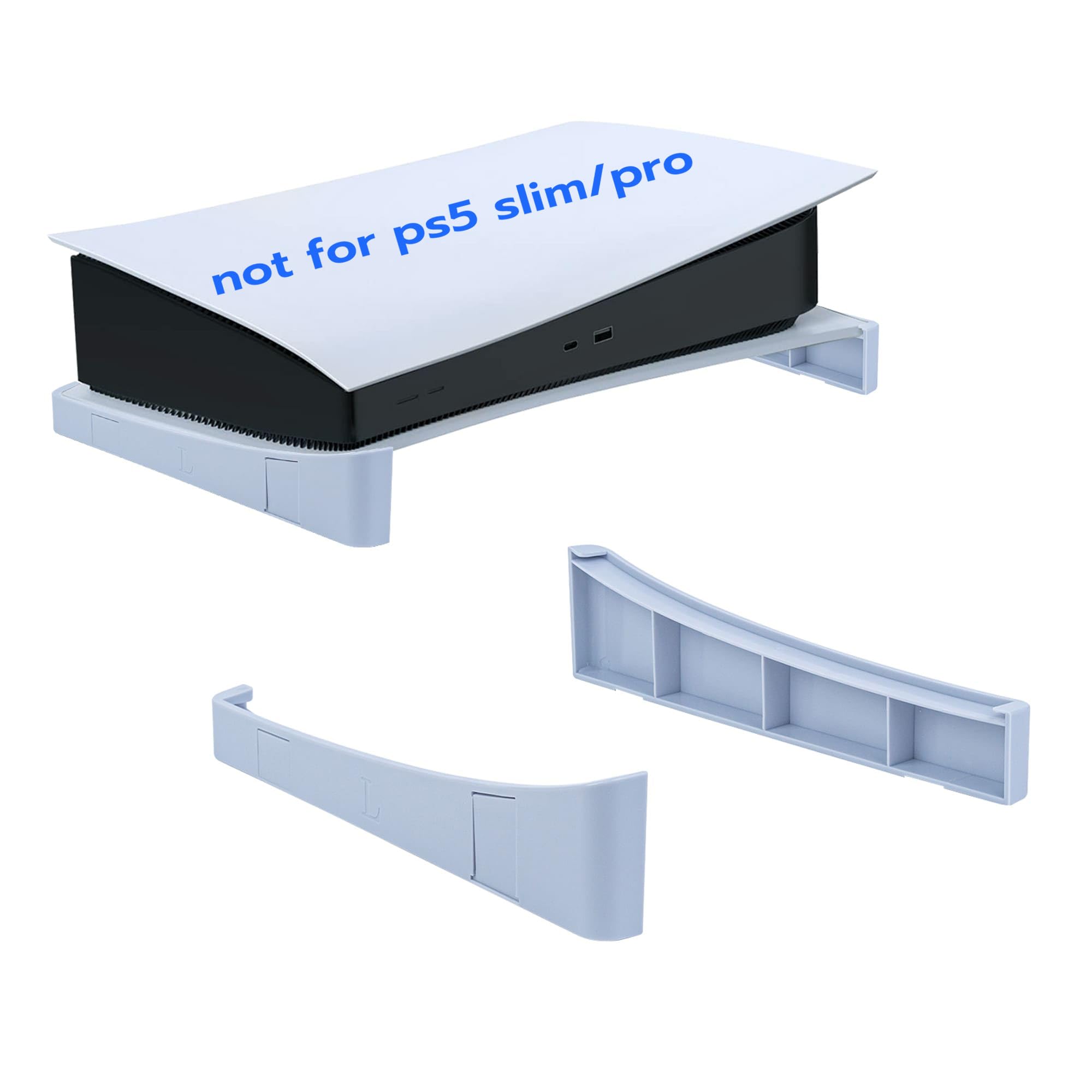Mcbazel Horizontal Stand for Standard PS5 - Stable Base Stand for PlayStation 5 Disc and Digital Editions (Grey/White) - Secure Fit, Easy Installation (Not Compatible with PS5 Slim/Pro)