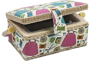 Samll Sewing Basket Organizer with Mini Sewing Kit Accessories for Kids/Girls/Beginners Christmas Birthday Gift