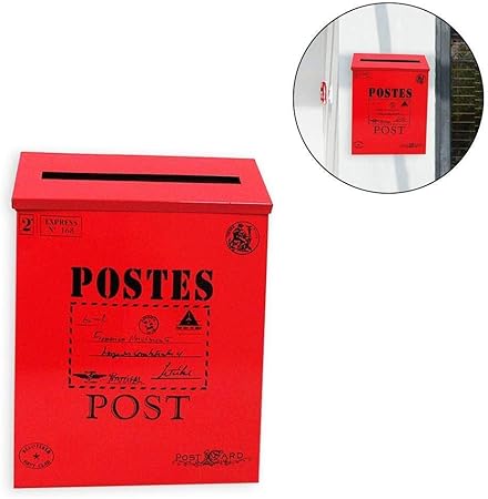 ZfgG Buzón De Correo Decoración Del Hogar Buzón De Metal Retro Caja De Montaje En Pared