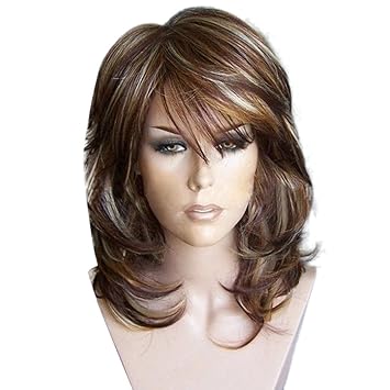 Amazon Com Becoler Fashion Wavy Lace Synthetic Hair Wigs Medium