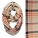 Lucky Leaf Women Winter Checked Pattern Cashmere Feel Warm Plaid Infinity Scarf