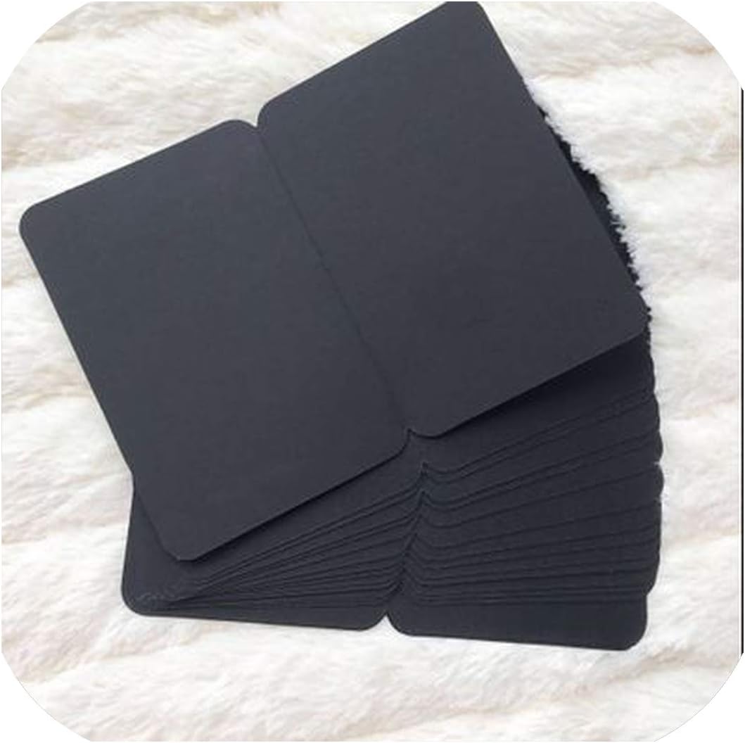 10pcs/set Vintage Kraft Paper Blank Cards Folded Greeting Card Painting Handmade DIY Cards Blank Christmas Card,Black