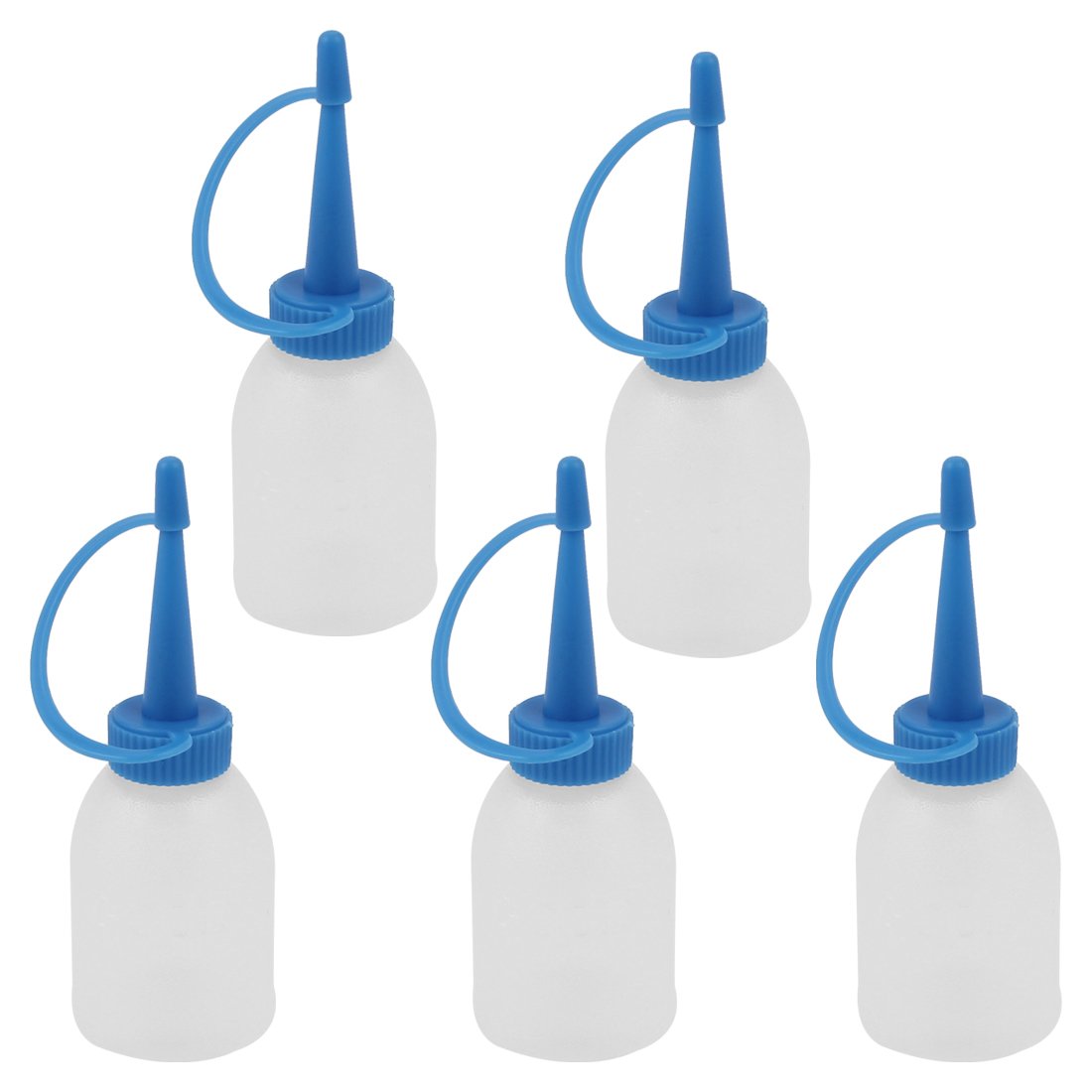 sourcingmap 30ml Industrial Glue Gel Oil Plastic Squeeze Bottle Dispenser 5pcs (Pack of 5)