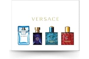 Versace Miniatures Set Men 4x5ml - Versace Eros, Eros Flame, Dylan Blue, Eau Fraiche - Mini Perfume Gift Set for Him