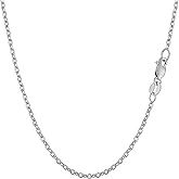 Jewelry Affairs 14k White Gold Cable Link Chain Necklace, 1.9mm