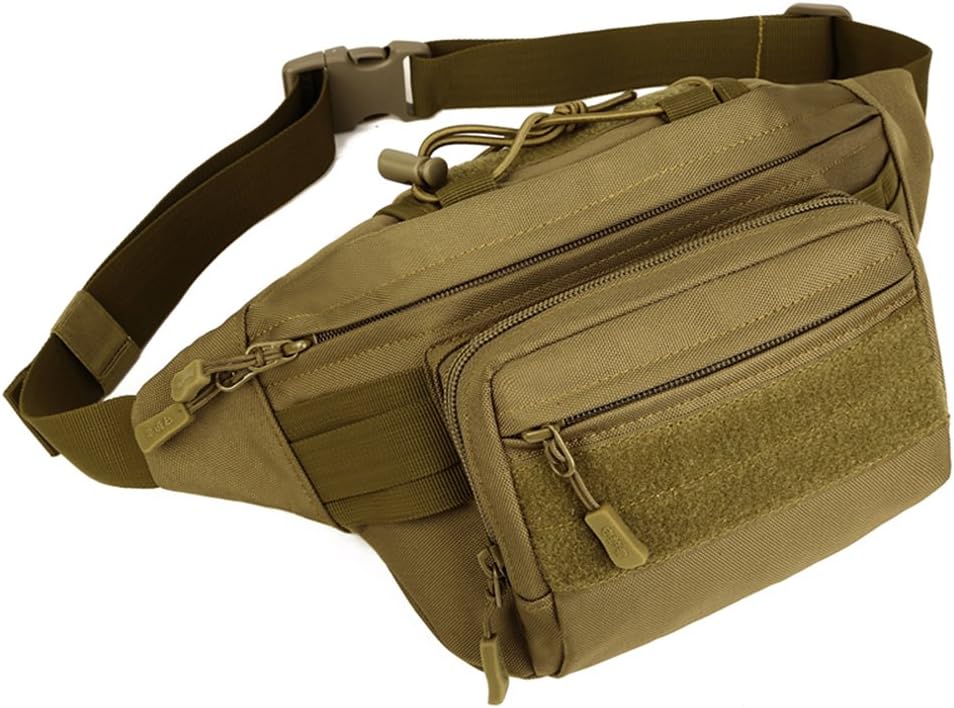 AMOMO Tactical Fanny Pack Military Waist Bag Hip Belt Bag Pouch WR for Running Hiking Climbing Hunting Fishing Shopping Trekking Bumbag