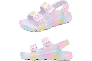 Nedaan Boys Girls Toddler Little Kid Sandals Buckle Adjustable Water Sandal With Hook Loop Back Strap(Toddler 5-Little Kid 12)