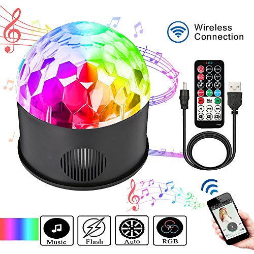 Solmore led disco ball party lights strobe light 9 colo…