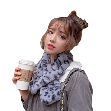 Amazon ユリカー レディース ヒョウ柄 ファー マフラー ファーティ