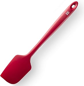 Di Oro Seamless Series Pro 14 Inch Extra Large Silicone Spatula - 600°F Heat-Resistant Rubber Spatula - Great for Baking, Cooking, and Scraping - BPA Free and LFGB Certified Food Safe Silicone (Red)