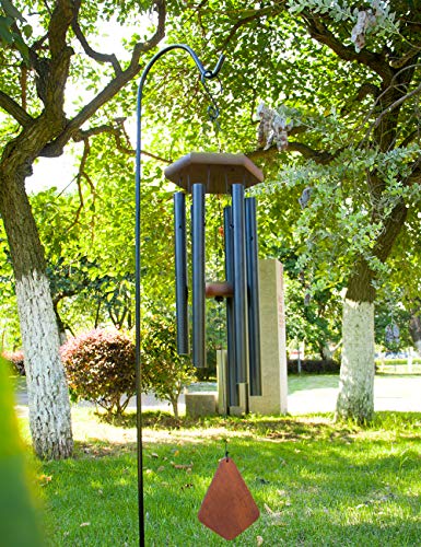 Afirst Outdoor Wind Chimes 46 inches with 6 Tuned Tubes Silver Amazing Grace Wind Chime Outdoor Deep Tone Metal Chimes Garden Patio Home Decoration Gift for Family and Friends.