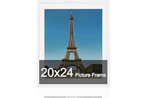 HOMESEVEN 20x24 Frame, 20x24 Picture Frame Matted to 16x20, Solid Wood Poster Frame-Horizontal and Vertical Wall Hanging for 