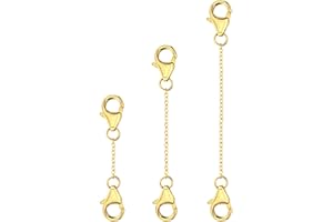 Lobster Clasp Extender, Necklace Extender for Women, Necklace Extenders 14K Gold White Gold Plated 925 Sterling Silver, Silve