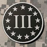 Three Percenter Round PVC Rubber Morale Patch by NEO Tactical Gear - 3 Percent Morale Patch - Military Morale Patch Velcro Backed (SWAT)