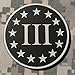 Three Percenter Round PVC Rubber Morale Patch by NEO Tactical Gear - 3 Percent Morale Patch - Military Morale Patch Hook Backed (SWAT)