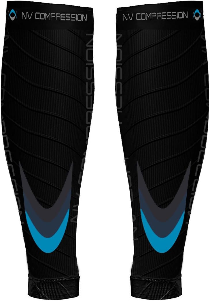 NV Compression Essential Race and Recover Calf Guards/Sleeves (PAIR) 20-30mmHg, for Sports Recovery Shin Splints, Medical - Image 3