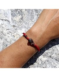 Origin Siam - Pulsera de cuerda tejida tailandesa hecha a mano   Pulsera de hilo de algodón encerado   Banda de amistad ajustable unisex para hombres y mujeres