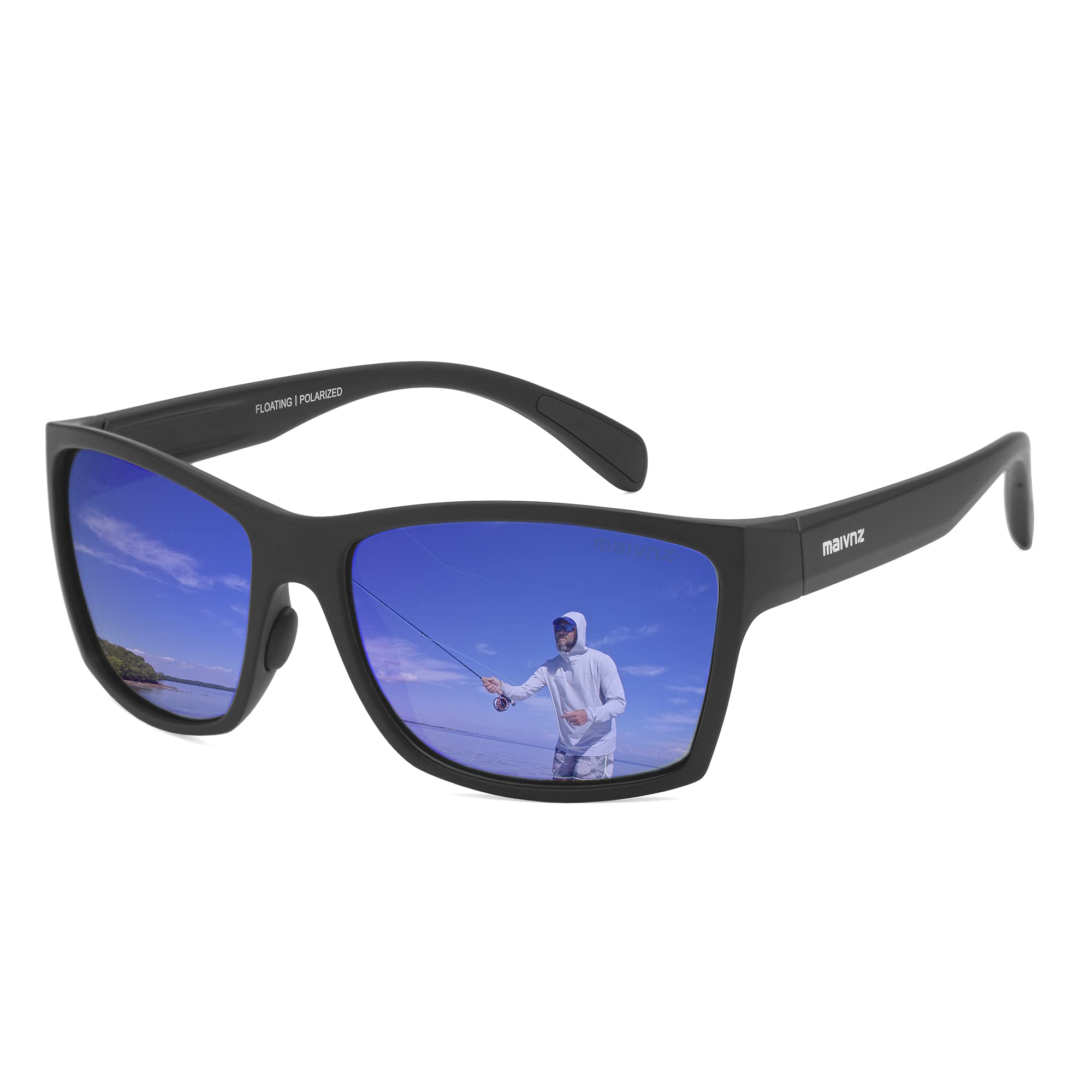 Photo 1 of maivnz Floating Polarized Fishing Sunglasses for Men Surfing Kayaking UV Protection Unsinkable Water Sport Sun Glasses MZ871 (Black Casual/Blue)