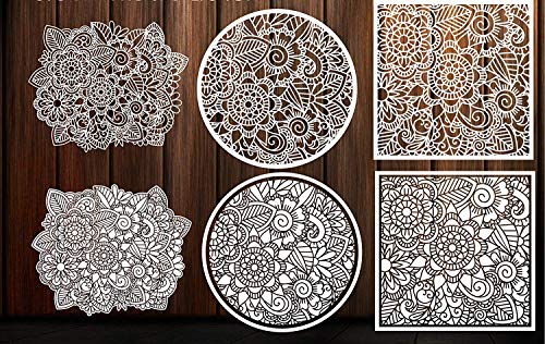 5 Stencils+Reusable+Template+Material+Compatible