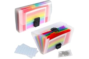 DUOFIRE A6 File Folder 13 Pockets Accordian File Organizer Expanding File Folders Receipt Organizer Receipt Holder, File Fold