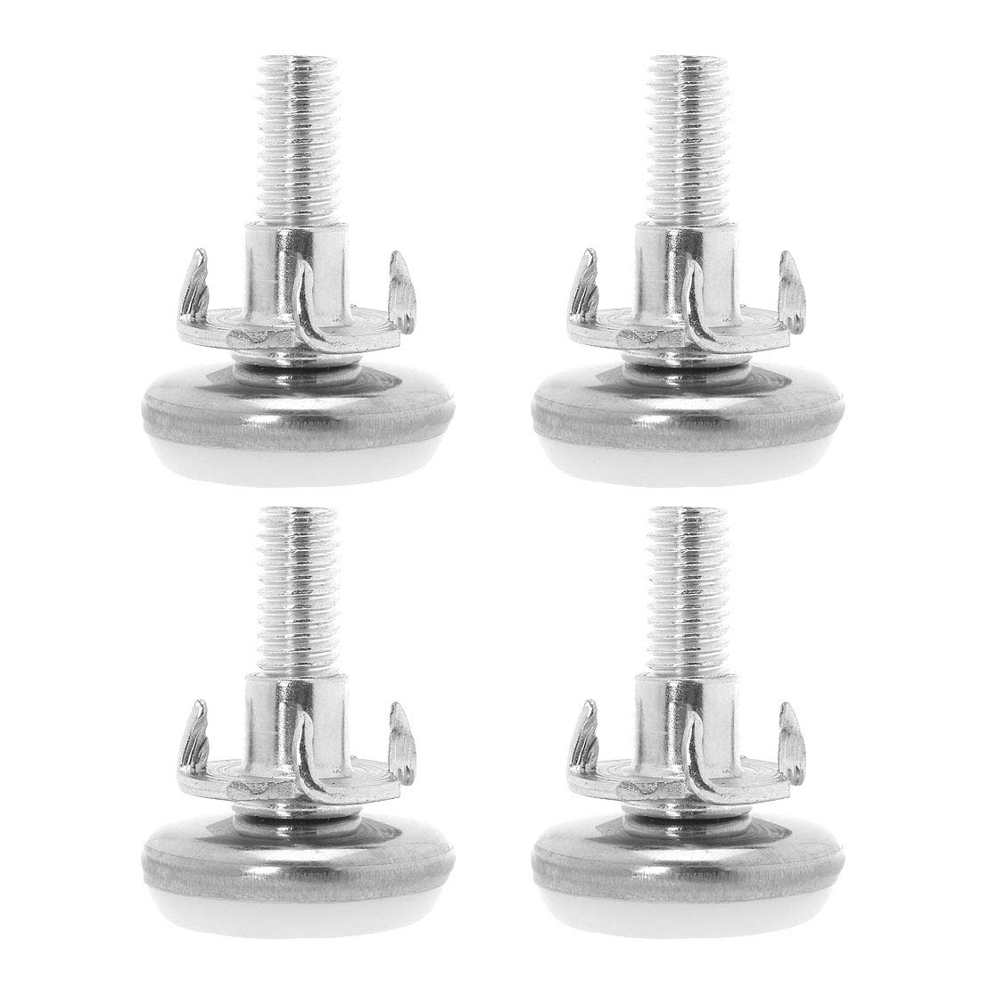 sourcingmap M8 x 20 x 30mm Furniture Glide Leveling Feet Floor Protector Adjustable Leveler with T-nuts for Sofa Leg, White Cap, 4pcs