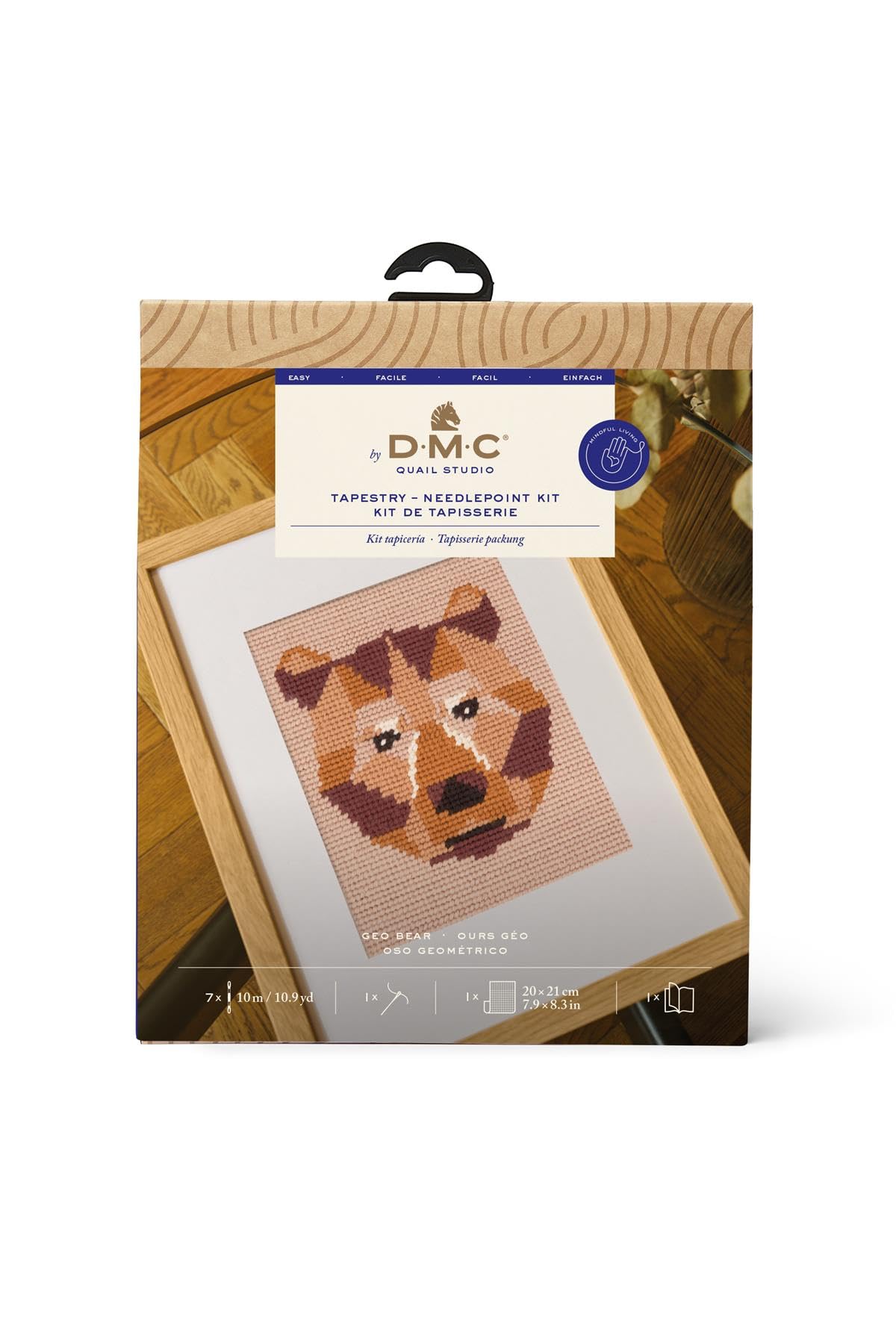 DMC Tapestry & Needlepoint Kit Geo Bear by Quail Studio - Easy — image 1