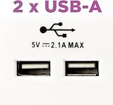 Status 13A Double Switched Plug Socket with 2 USB Ports White Plastic view 3
