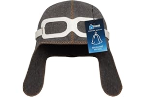 SHSH TRADE GROUP Pilot Sauna Hat for Men & Women Aviator Wool Mens - Banya Hat for Men Felt Sauna Cap for Women Finnish Gray