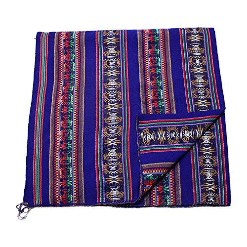 Shamans Market Peruvian Woven Throw Blue