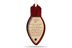 BEEFAST Teacher Ornament - Teacher Gifts - Teacher Appreciation Gifts, Teacher Gifts for Women - Thank You Teacher Ornaments for Christmas Tree - Xmas Tree Ornaments - Wooden Teacher Christmas Ornament 2023