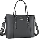 MOSISO PU Leather Laptop Tote Bag for Women, Waterproof Large Capacity Business Work Briefcase Shoulder Laptop Bag
