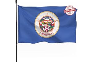 POZOY Double Sided Minnesota State Flag 3x5ft in God We Trust Magnolia MN State Flags Deluxe 3 Ply Polyester Indoor and Outdoor Decor (Minnesota)