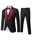 MY'S Mens 3-Piece Suit Shawl Lapel One Button