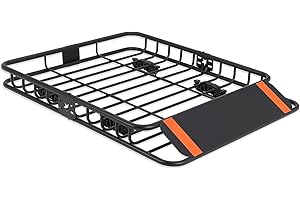 46"×36" Heavy-Duty Roof Rack, 200-Lb Capacity, Expandable Roof Basket, Powder-Coated Steel Frame for Rustproof Design, Compat
